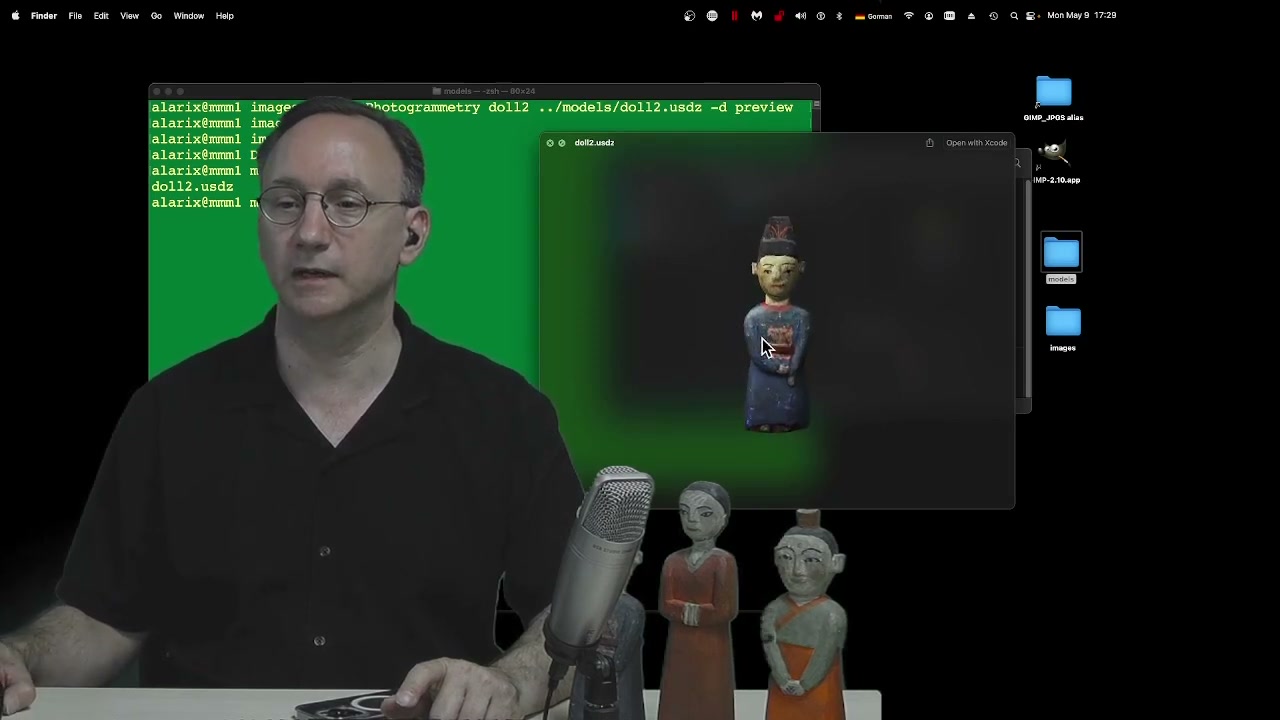 The USDZ result displayed after an Object Capture command-line reconstruction. Frame from the accompanying lecture.