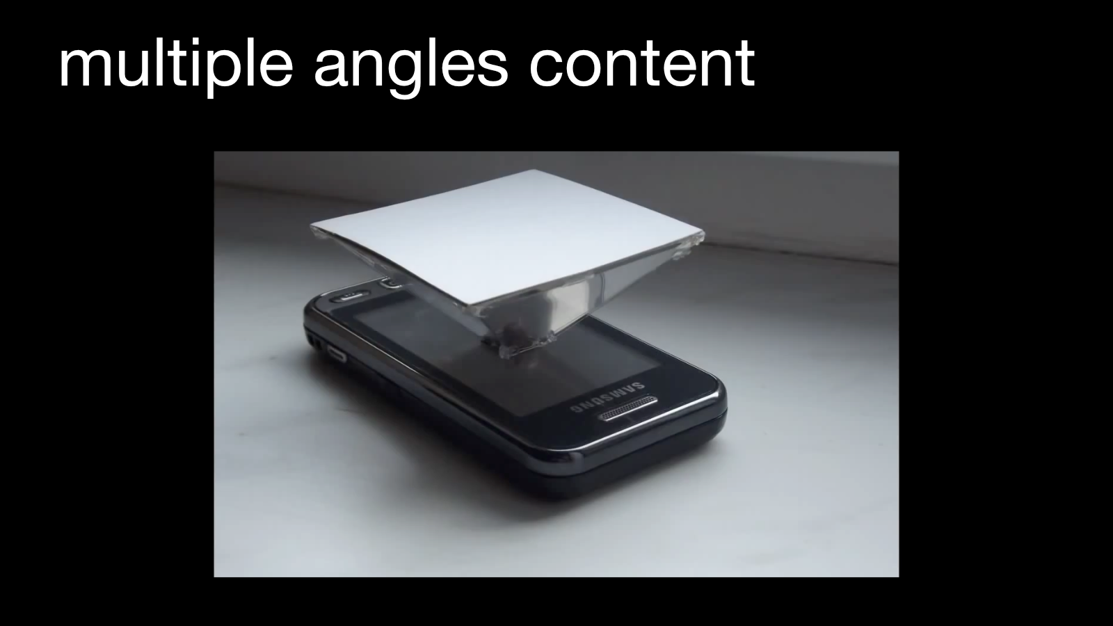 Compact display with an angled transparent reflector designed for multiple viewing directions