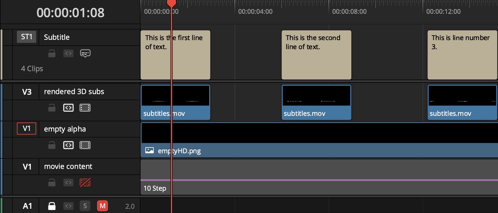 Stereoscopic Subtitles in DaVinci Resolve